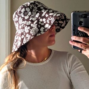ASOS Hawaiian floral brown & white print bucket hat